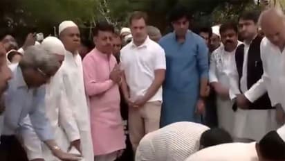 Rahul Gandhi paid last respects to veteran Congress leader Mohsina Kidwai (Photo/ANI)