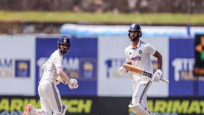 KL Rahul (L) with Devdut Padikkal in Galle Test. (Photo: ANI)