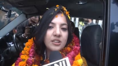 Bharatiya Janata Party's winning candidate from Nagrota, Devyani Rana (Photo/ANI)