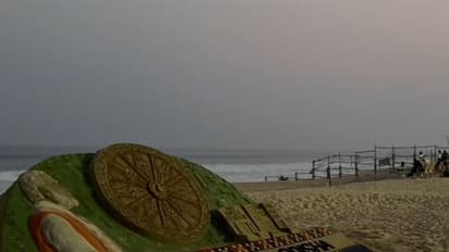 Sudarsan Pattnaik creates sand sculptures to welcome PM Modi in Odisha (Photo/ANI)