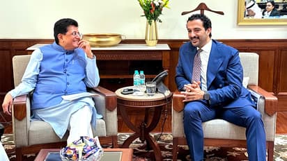 Piyush Goyal with UAE minister Abdulla bin Touq Al Marri (Photo/@PiyushGoyal)