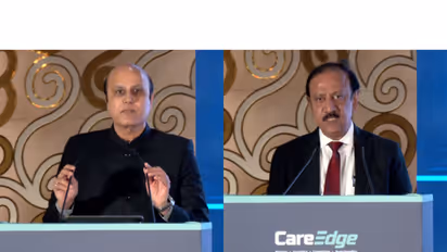 Mehul Pandya, MD & Group CEO, CareEdge (L) and V Chandrasekaran, Chairman, Careedge Ratings (R) (Photo/ANI)