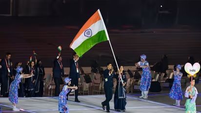 Indian contingent at Asian Games 2026 opening ceremony (Photo: X/@narendramodi)