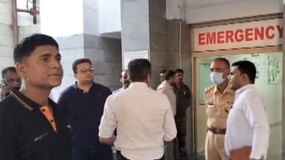 Visual from outside the hospital in Raigarh where the injured are being treated (Photo/ANI)