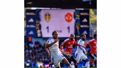 Leeds United and Manchester United players in action (Photo: X/@LUFC)