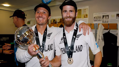 BJ Watling (left) and Kane Williamson (right) (Photo: X/@BLACKCAPS)