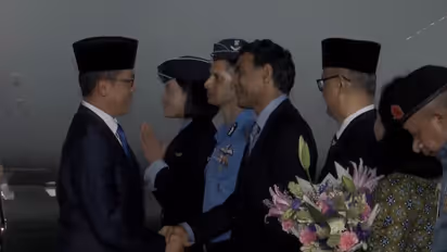 Indonesian Foreign Minister Sugiono arrives in New Delhi. (Photo/ANI)