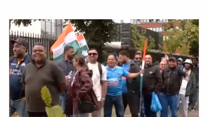 Team Indian fans in Manchester (Image source: ANI)