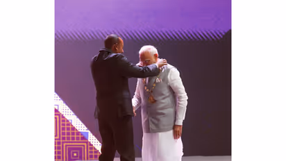 PM Narendra Modi being bestowed with the ‘Great Honor Nishan of Ethiopia’, the country’s highest award by Abiy Ahmed Ali, Prime Minister of Ethiopia (Photo: X@MEAIndia)