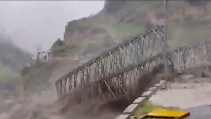 Uttarakhand: Bailey Bridge damaged after Tamak Nala overflow in Chamoli (Photo: X/Chamoili Police Uttarakhand)