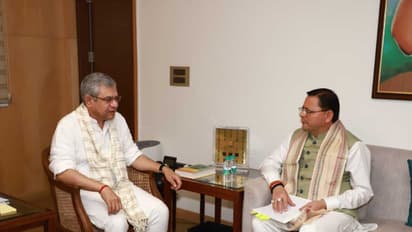 Uttarakhand Chief Minister Pushkar Singh Dhami with Railway Minister Ashwini Vaishnaw (Photo/ANI)