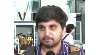 Akash Singh, passenger onboard first commerical flight from Noida airport to Bengaluru (Photo/ANI)
