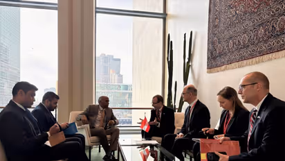 Discussions between Ambassador P Harish and Austria’s Deputy Minister of Defence Arnold Kammel (Photo/X@AustriaUN)