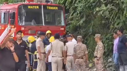 Rescue operations underway following an incident inside a tunnel in Samardong, South Sikkim(Photo/ANI)