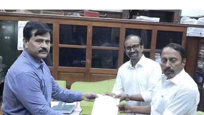 Tamil Nadu Ministers KA Sengottaiyan and P Venkataramanan submit CM Vijay's resignation from Trichy East to Secretary of the Legislative Assembly, Dr K Srinivasan (Photo/Tamil Nadu DIPR)