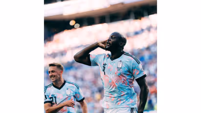 Belgium's Romelu lukaku celebrating (Photo: Instagram/belgianreddevils)