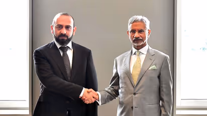 EAM S Jaishankar with Armenian Foreign Minister Ararat Mirzoyan (Photo/ANI)