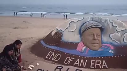 Sand Art by Sudarshan Pattnaik (Photo: ANI)
