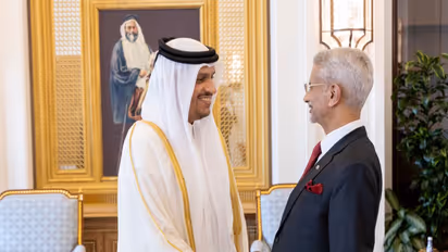 EAM Jaishankar meets Qatar PM and Foreign Minister Sheikh Mohammed bin Abdulrahman bin Jassim Al Thani (Photo/ X@DrSJaishankar)