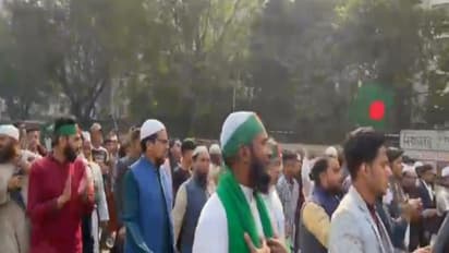Activists gather for funeral of slain Inqilab moncho leader Osman Hadi on Saturday (Photo/ANI)