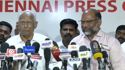 E Ponnusamy (former Union Minister) Left, Kumbakonam Arasan (VTPK) Right, (Photo/ANI)