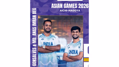 The Indian teqball pairing of Declan Gonsalves and Mohamed Beg. (Photo: @SAIMedia X)