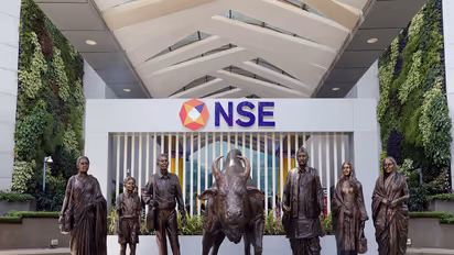 A view of the NSE atrium bull (File Photo/ANI)