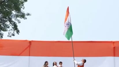 Union Minister JP Nadda hoists Tricolour at his residence in national capital (Photo/ANI)