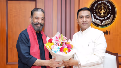 Actor-politician Kamal Haasan with Goa CM Pramod Sawant (Image source:X/@ikamalhaasan)