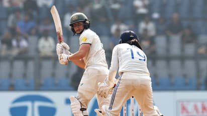 Australia Women and India Women cricketers in action during a test match (Photo: ANI)