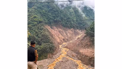 Visuals from the landslide area (Photo/Mangan District Administration)