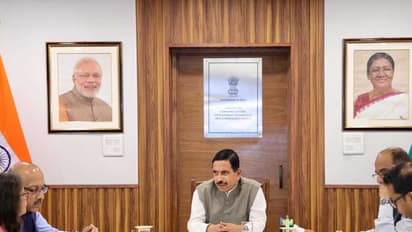Union Education Minister Pralhad Joshi chairs a high-level review meeting (Photo/ @JoshiPralhad)