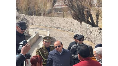 L-G Vinai Kumar Saxena inspects water conservation and development projects in Ladakh (Photo/Ladakh Administration)