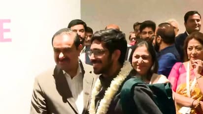 Adani Group Chairman Gautam Adani welcomes passengers at NMIA. (Photo/ANI)