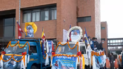 Mortal remains of Kili Pemba Sherpa, known widely as Kilu, along with Gyalu Sherpa and Nima Sherpa, arrived at Tribhuvan International Airport (Photo/ANI)