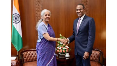 Finance Minister Nirmala Sitharaman meets IMF Deputy Managing Director Nigel Clarke in New Delhi (Photo/X@FinMinIndia)