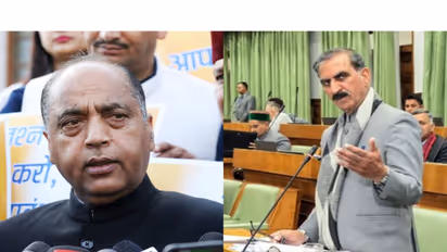 Himachal Pradesh Chief Minister Sukhvinder Singh Sukhu (R) and Leader of the Opposition Jairam Thakur (L) (File Photo/ANI)