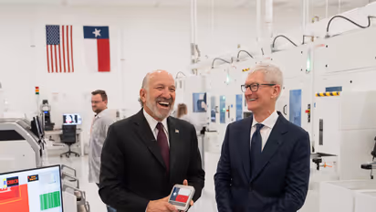 Tim Cook, CEO, Apple with Howard Lutnick, United States Secretary of Commerce (Photo/@tim_cook)