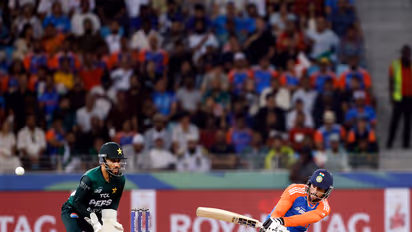 India and Pakistan cricketers in action (Photo: ANI)