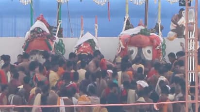Deva Snana Purnima rituals taking place at Puri Jagannath tempe (Photo/ANI)
