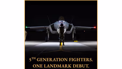 A graphic shared by the US Mission to India featuring a US Air Force F-35A Lightning II during Exercise Tarang Shakti 2026. (Photo: X/@USAndIndia)