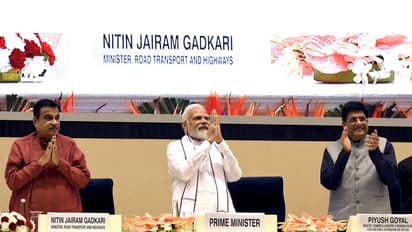 Prime Minister Narendra Modi with Union Ministers Nitin Gadkari and Piyush Goyal (File photo/ANI)