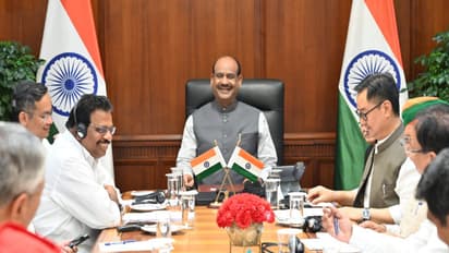 Lok Sabha Speaker Om Birla meeting floor leaders in Parliament (Photo/ANI)