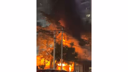 Fire breaks out at Puppalaguda (Photo/HyderabadFireOfficial)