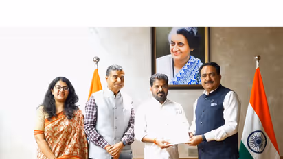 Telangna CM Revanth Reddy with representatives of Godrej Agrovet (Photo/Telangana CMO)