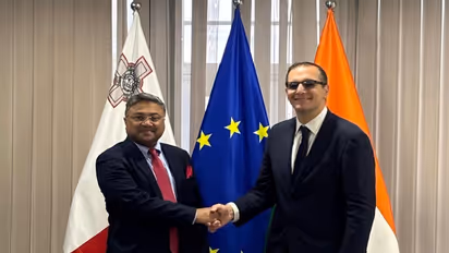 Sibi George, Secretary (West) and Christopher Cutajar, Permanent Secretary, Ministry of Foreign Affairs of Malta (Photo/X/@MEAIndia)