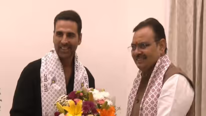 Akshay Kumar meets CM Bhajanlal Sharma (Image source/ANI) 