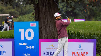 Manav Shah in action in the Indian Golf Premier League. (Photo: IGPL)