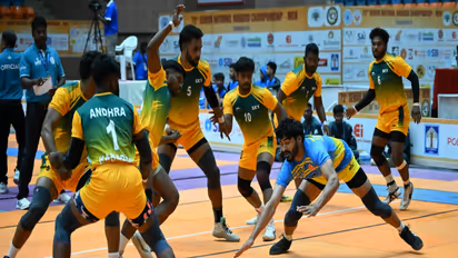 A kabaddi match in progress during the 72nd Senior Nationals Men’s Kabaddi Championship 2026 (Photo: Senior Nationals Men’s Kabaddi Championship)