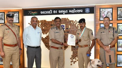 Gujarat police dog wins a gold medal and a bronze medal (Photo/ANI)